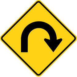 Sharp hairpin curve turning right