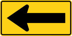 Directional arrow pointing left for horizontal alignment guidance