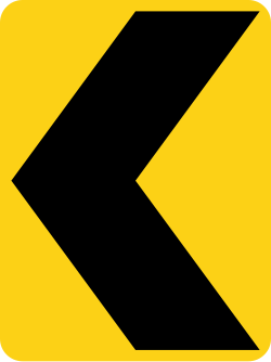 Chevron alignment marker pointing left