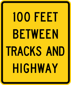 Specific distance between tracks and highway