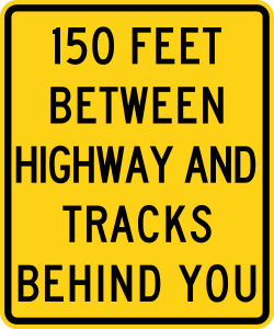 Specific distance between highway and tracks behind