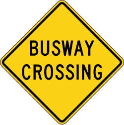 Busway crossing ahead