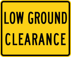 Supplemental plaque for low ground clearance warning