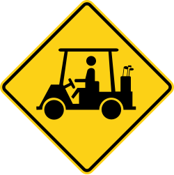 Golf cart crossing area ahead
