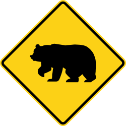 Bear crossing area ahead