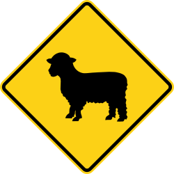 Sheep crossing area ahead