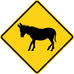 Donkey crossing area ahead