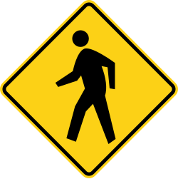 Pedestrian crossing or pedestrian activity ahead