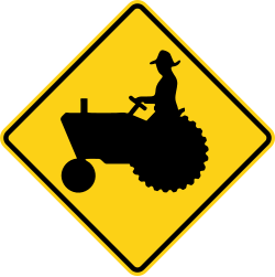 Farm vehicles crossing or using the roadway