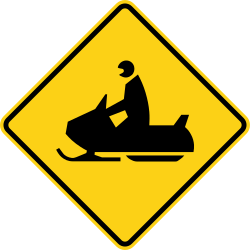 Snowmobile crossing area ahead