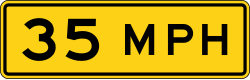Supplemental plaque confirming speed advisory information