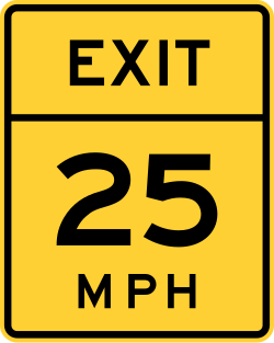 Advisory speed for exit ramp conditions