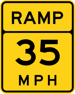 Advisory speed for ramp conditions