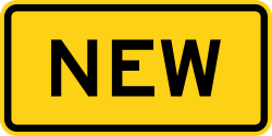Supplemental plaque indicating 'New'
