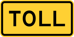 Supplemental plaque indicating 'Toll'