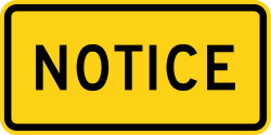 Supplemental plaque indicating 'Notice'