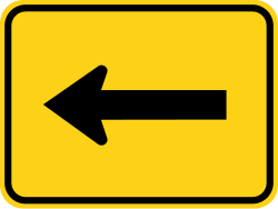 Supplemental arrow plaque pointing to the left