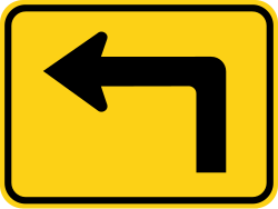 Supplemental arrow plaque pointing to the left