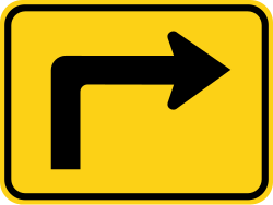 Supplemental arrow plaque pointing to the right