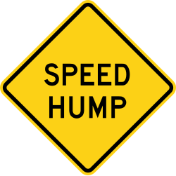 Speed hump ahead on the roadway