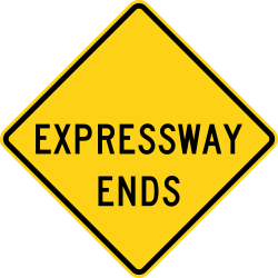 Expressway ends ahead