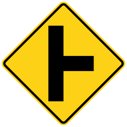 Side road entering from the right