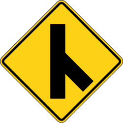 Side road entering from the right at an obtuse angle