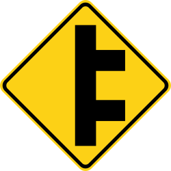 Two side roads entering from the right in close succession