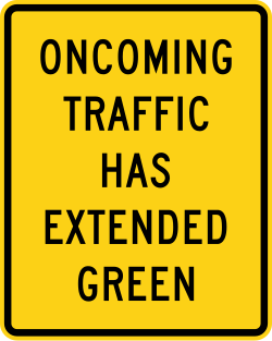 Oncoming traffic has extended green light phase