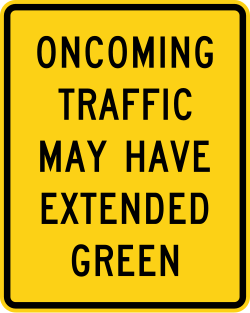 Oncoming traffic may have extended green light phase