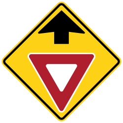 A yield sign is ahead