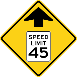 A speed limit change is ahead