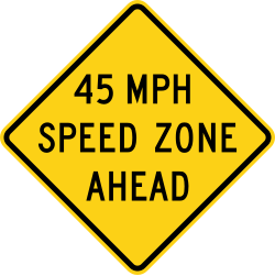 A speed zone is ahead