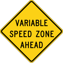 A variable speed zone is ahead