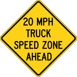 A truck speed zone is ahead