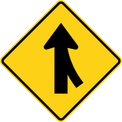 Traffic is merging from the right