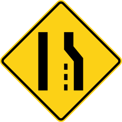 The right lane ends ahead