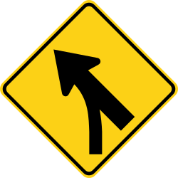 Vehicles entering the roadway to merge left