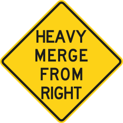 Heavy traffic merging from the right