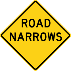 The road narrows ahead