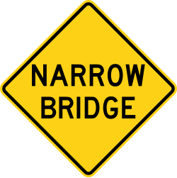 Narrow bridge ahead