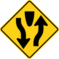 A divided highway begins ahead