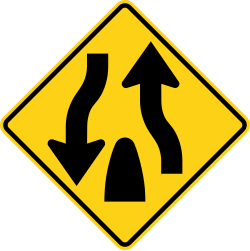 A divided highway ends ahead
