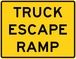 Truck escape ramp ahead