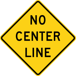 Road has no center line marking