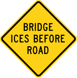 Bridge surface ices before the roadway