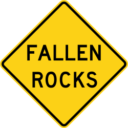 Potential fallen rocks on roadway