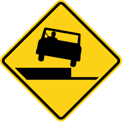 Right shoulder drop-off ahead