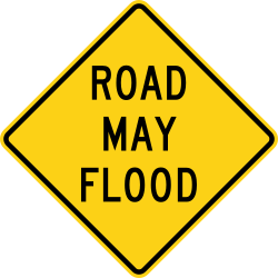 Road may flood during heavy rain