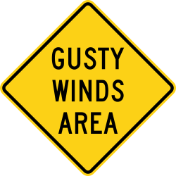 Gusty wind conditions in the area
